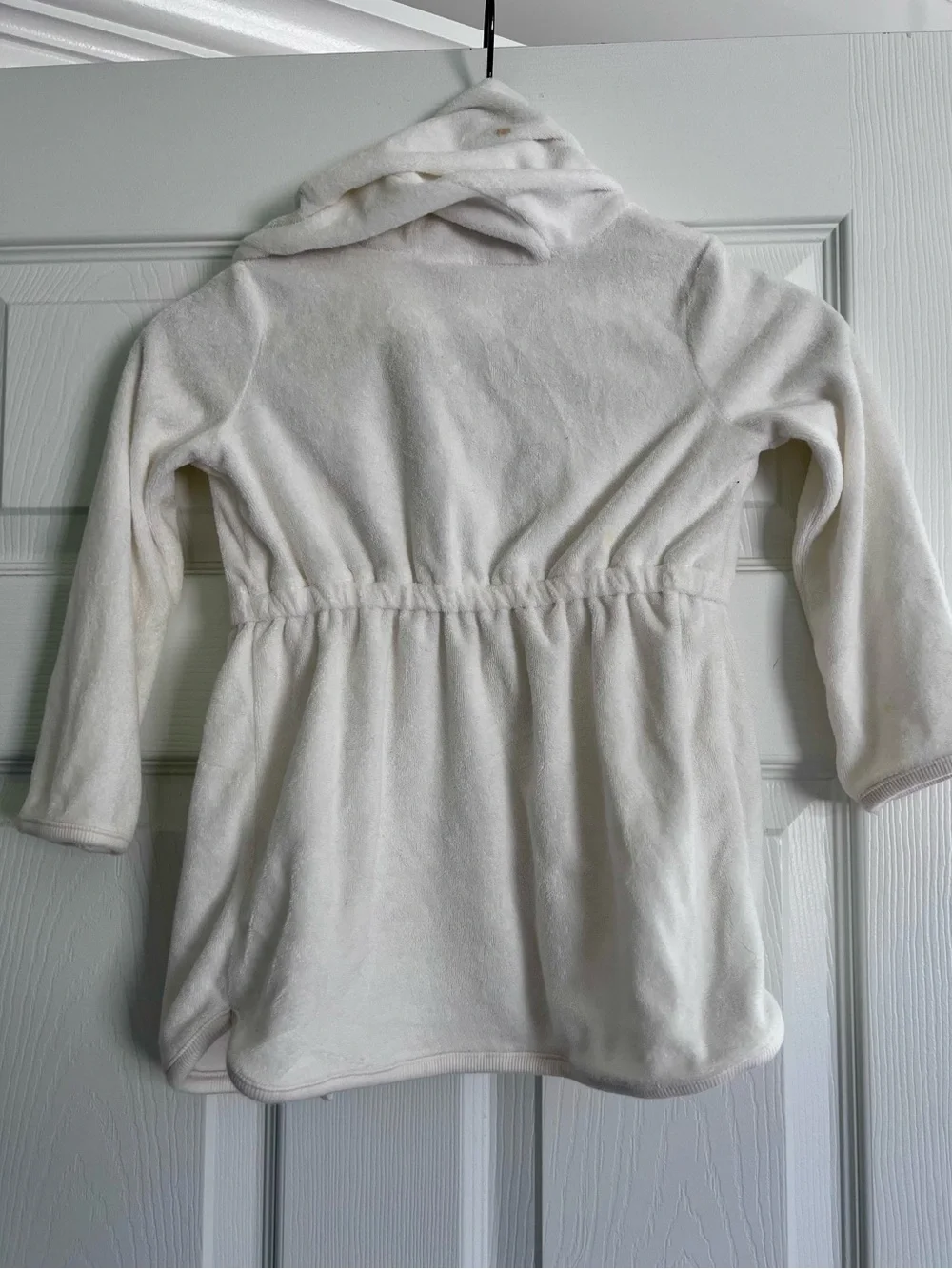Carter's Toddler Girl White Hooded Terry/Fleece Beach or Pool Cover-Up - 3T